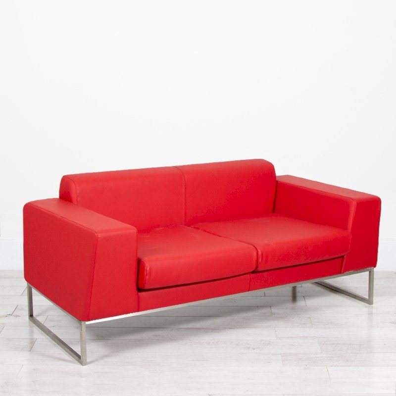 Lay Sofa - Red Leather