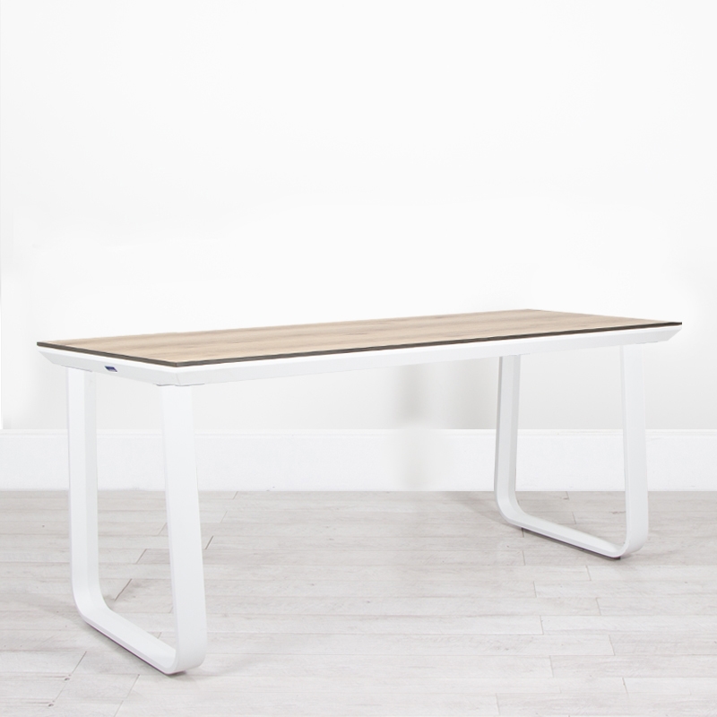 Utah Double Bistro Table - White Base Natural Oak Top