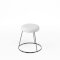Black Chrome Low Spire Stool - White Teddy Pad