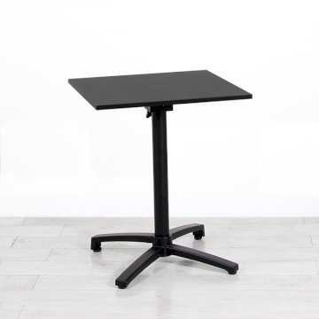 600mm Black Square Bistro Table - Black Frame