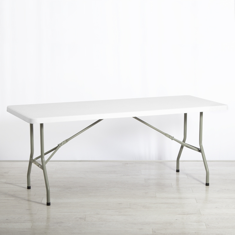 Plastic Rectangular Trestle Table (6ft) - White