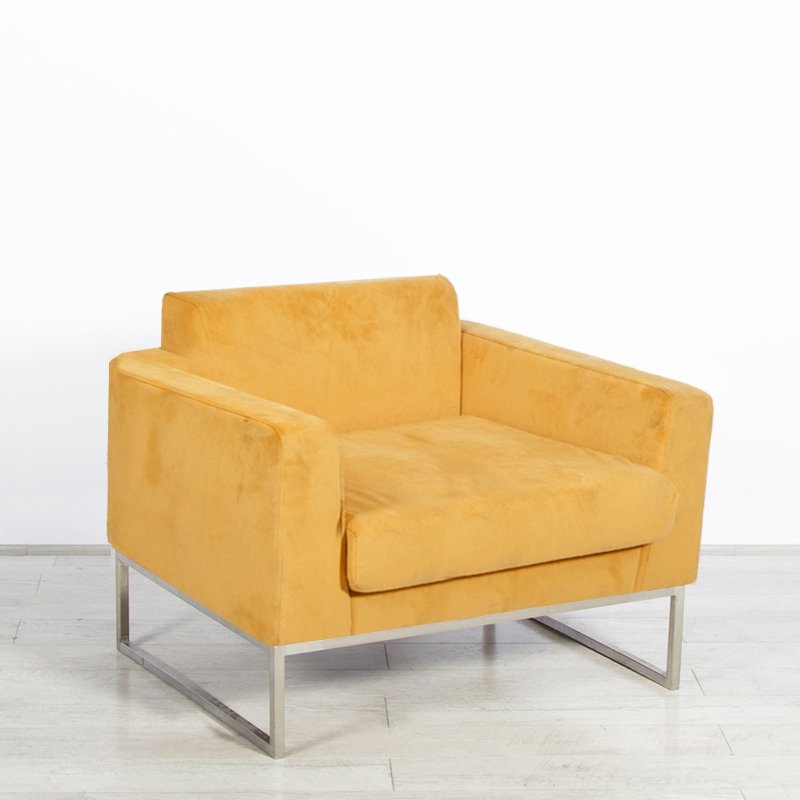 Lay Armchair - Mustard Velvet