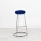 Black Chrome Spire Stool - Blue Pad