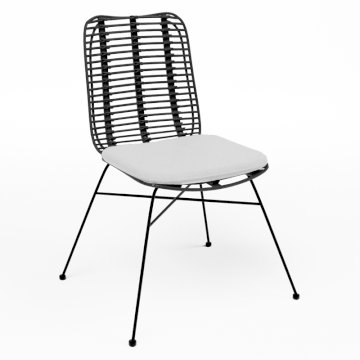 Miami Chair - Black with White Cushion