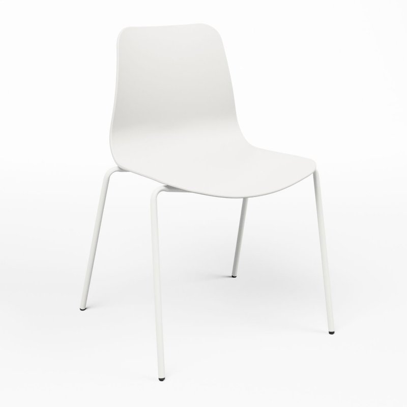 White Curve Stacking Chair