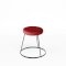 Black Chrome Low Spire Stool - Red Pad