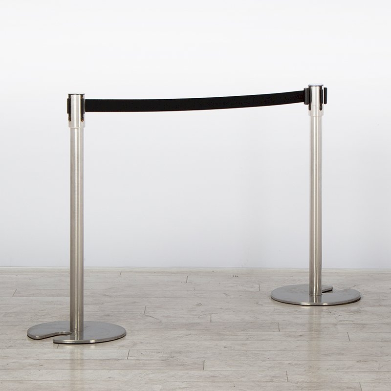 Chrome Stretch Barrier - Black Webbing