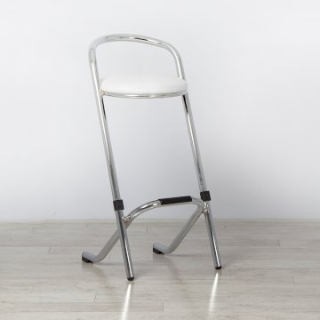 Chrome Bar Stool - White Pad