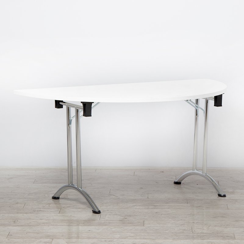 1500 x 750mm White Modular D-End Table