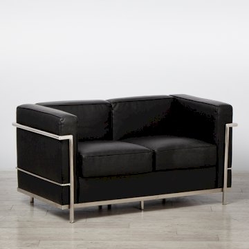 2 Seater Corbusier Sofa - Black