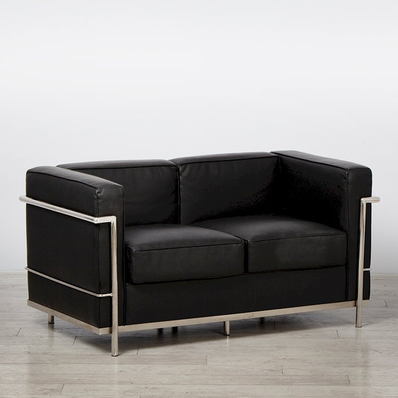 2 Seater Corbusier Sofa - Black