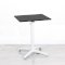 600mm Black Square Bistro Table - White Frame