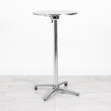 600mm Chrome Round Poseur Table - Chrome Frame