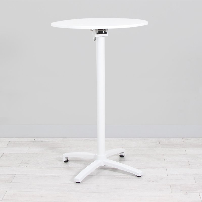 700mm White Round Poseur Table - White Frame