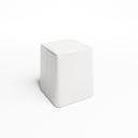 White Bric Stool - White Fabric Top