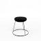 Black Chrome Low Spire Stool - Black Pad