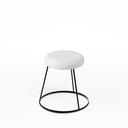 Black Chrome Low Spire Stool - White Teddy Pad