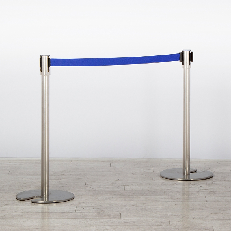 Chrome Stretch Barrier - Blue Webbing