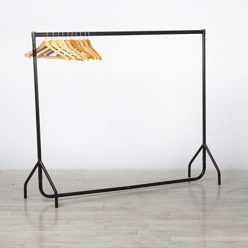 Coat Rail & 30 Wooden Hangers