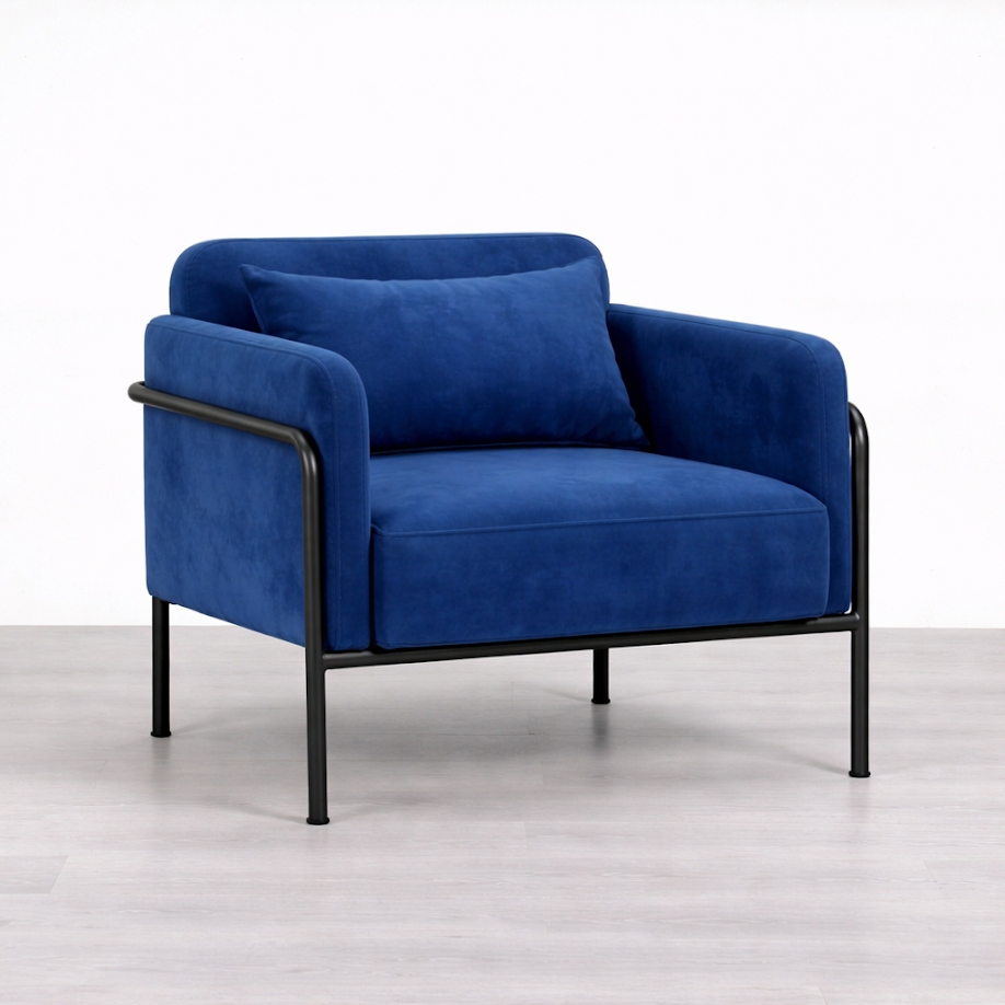 Seal Armchair - Blue Velvet