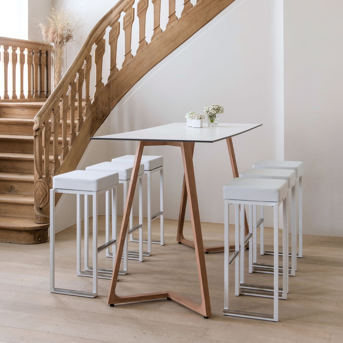 Boston Double Poseur Table - White