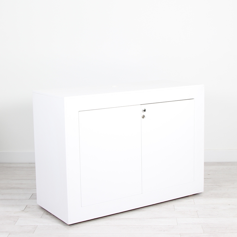 Illuminated Reception Counter White 1400 x 600 x 1000 with Graphics
