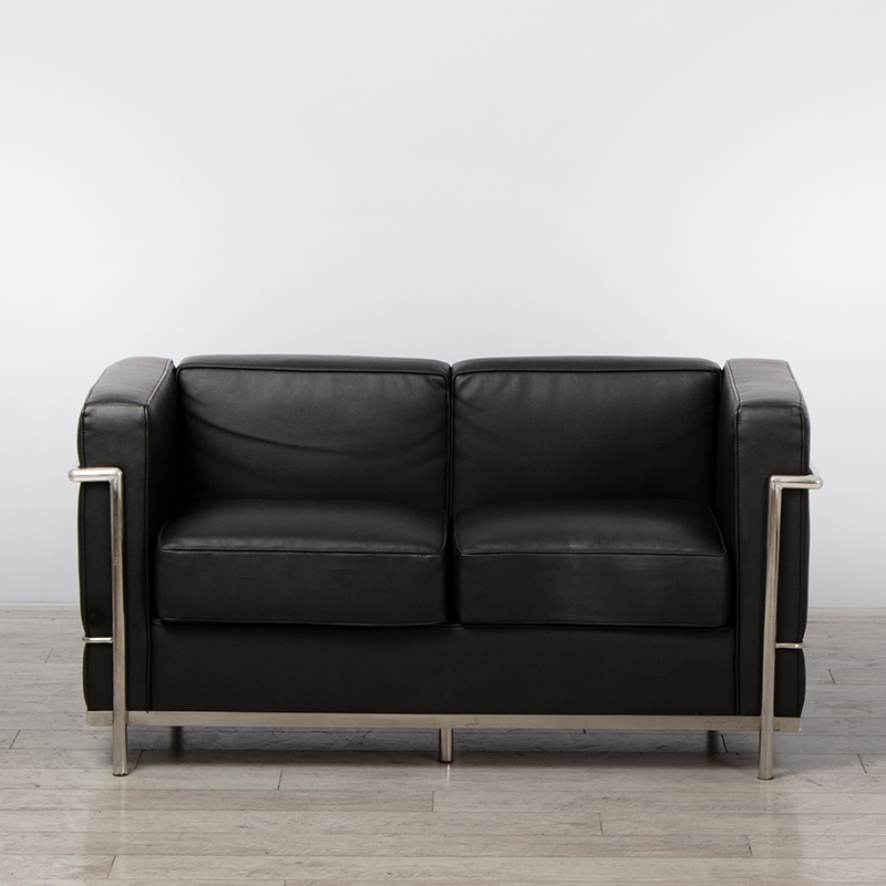 2 Seater Corbusier Sofa - Black
