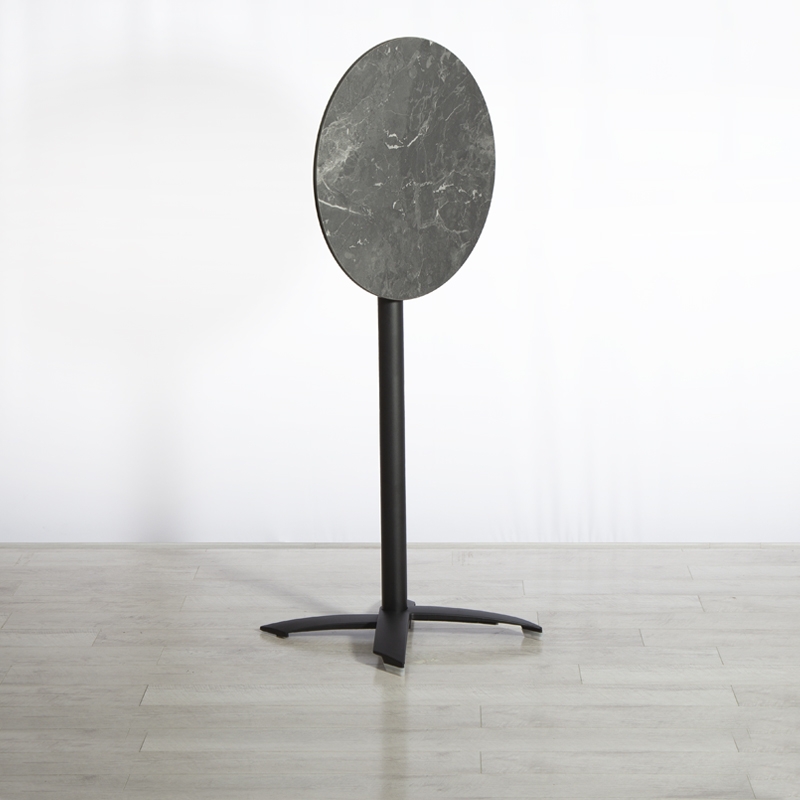 600mm Black Marble Round Poseur Table