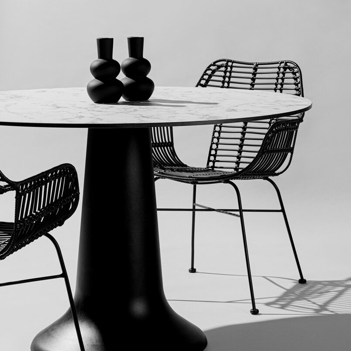 Miami Armchair - Black with White Cushion