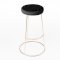 Rose Gold Chrome Spire Stool - Black Pad