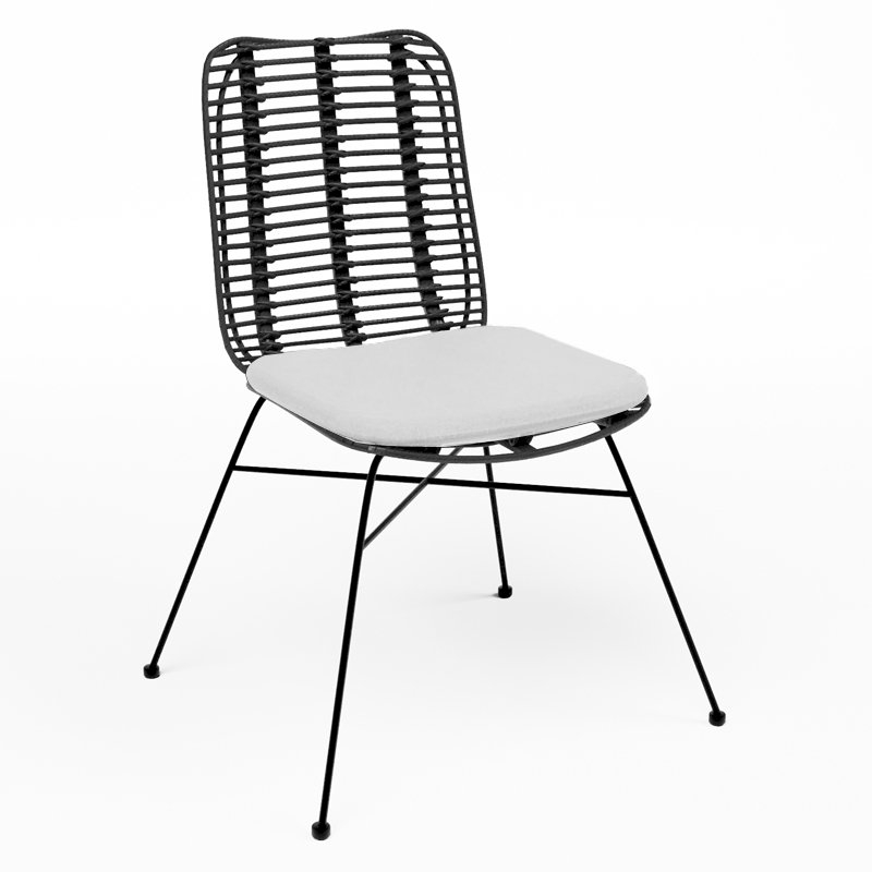 Miami Chair - Black with White Cushion