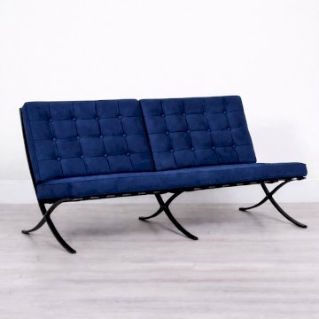 Barcelona Style Sofa - Blue Velvet Barcelona Style Sofa - Blue Velvet