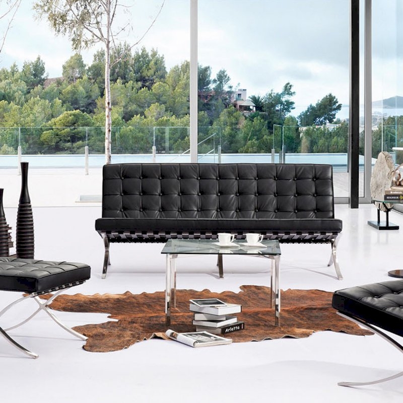 Black Barcelona Style Sofa