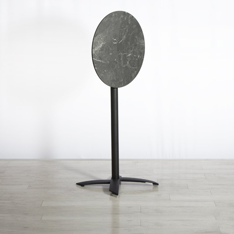 600mm Black Marble Round Poseur Table