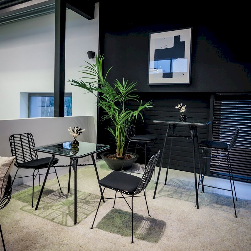 Miami Chair - Black with White Cushion