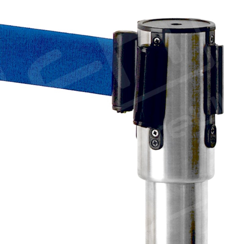 Chrome Stretch Barrier - Blue Webbing