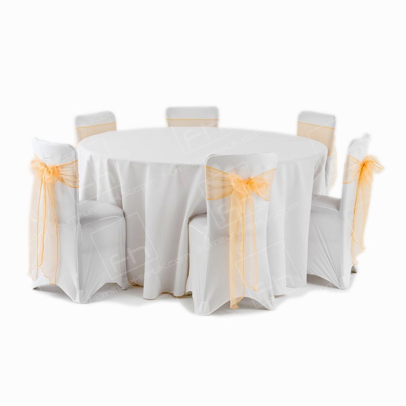 118 inch Round White Tablecloth (for 5ft/5ft6)