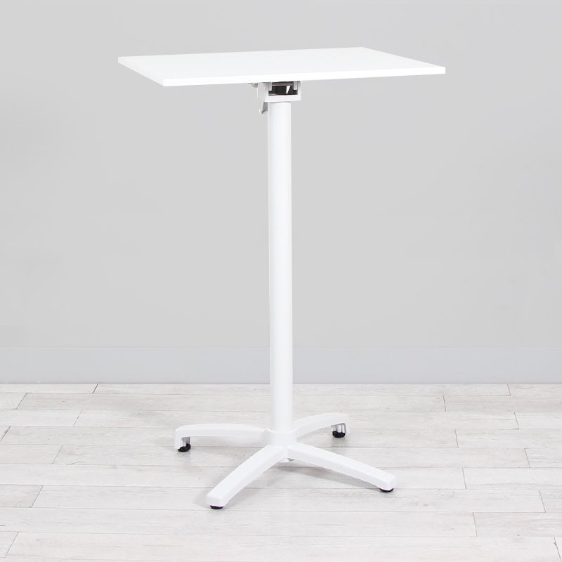 700mm White Square Poseur Table - White Frame