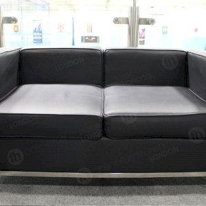 2 seater black Corbusier sofa for a range of events.