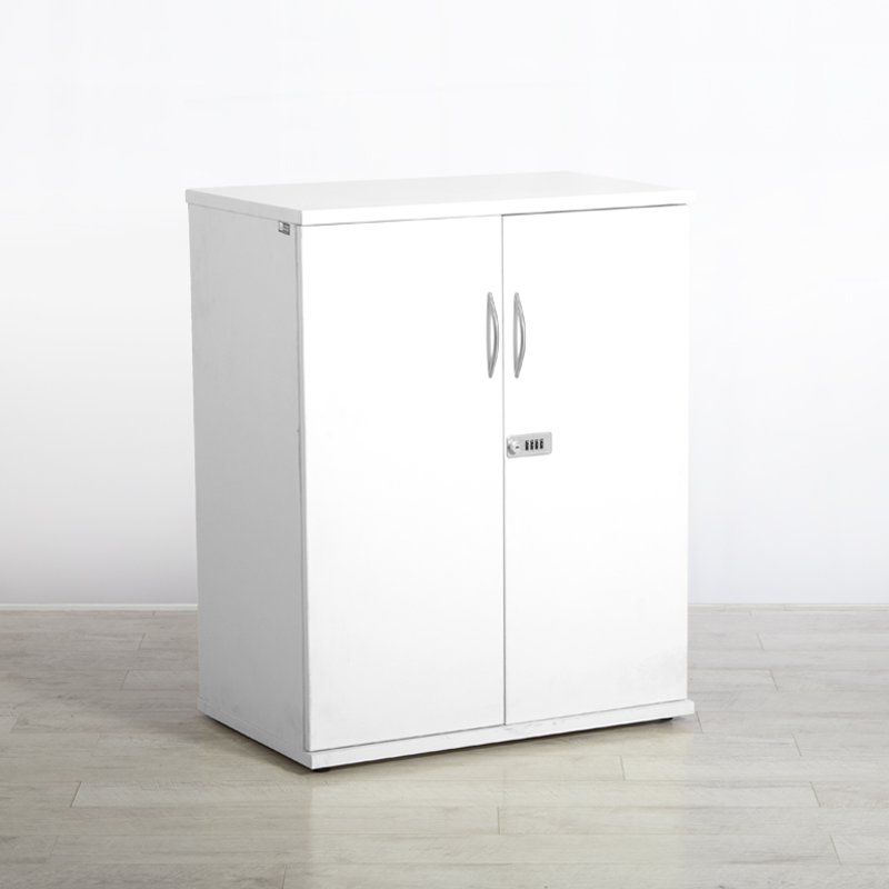 1000h Lockable Cupboard - White