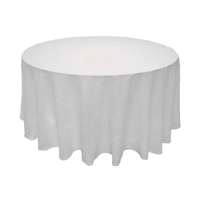 90 inch Round White Tablecloth (for 3ft)