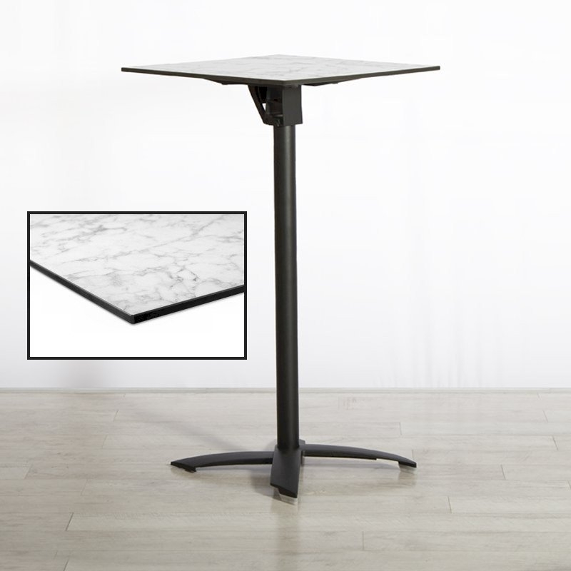 600mm White Marble Square Poseur Table