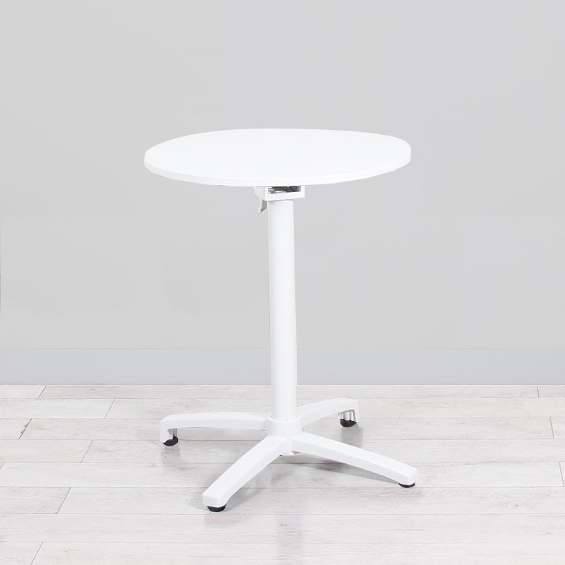 600mm White Round Bistro Table - White Frame