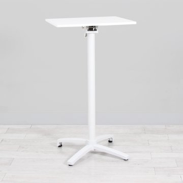 600mm White Square Poseur Table - White Frame 600mm White Square Poseur Table - White Frame