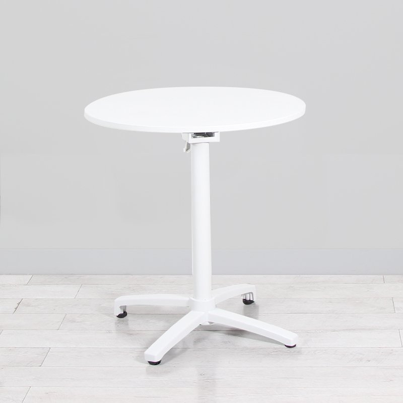 700mm White Round Bistro Table - White Frame