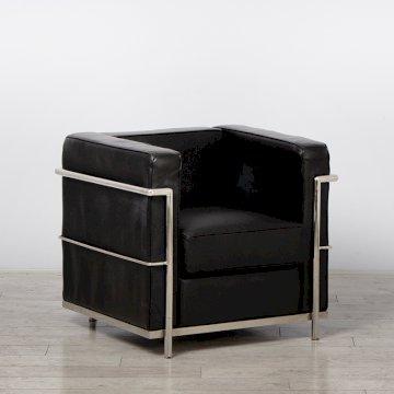 Black Chrome Framed Leather Chair