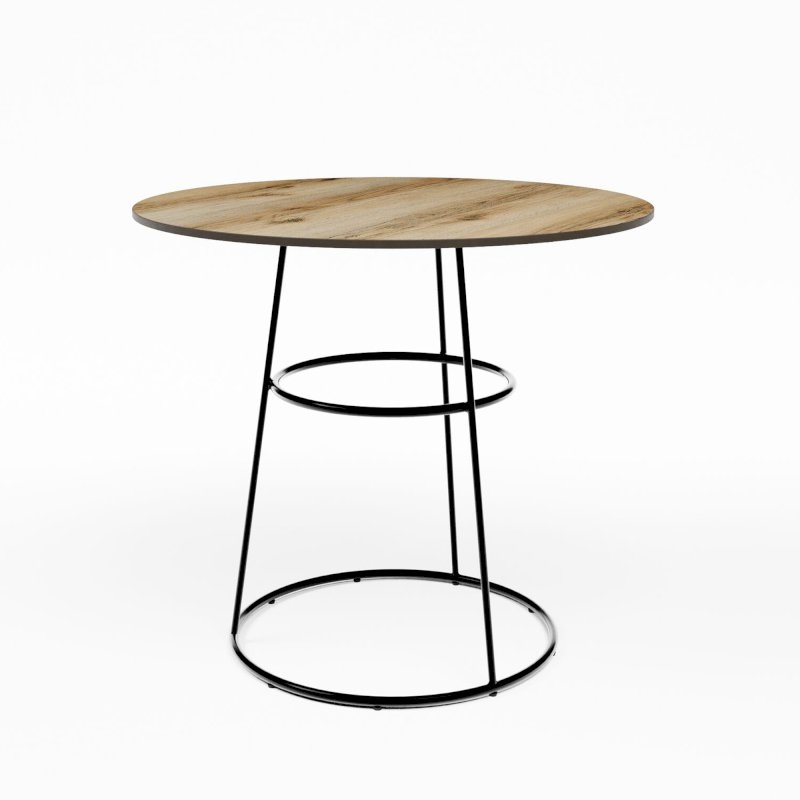 Black Spire Bistro Table - Oak Top