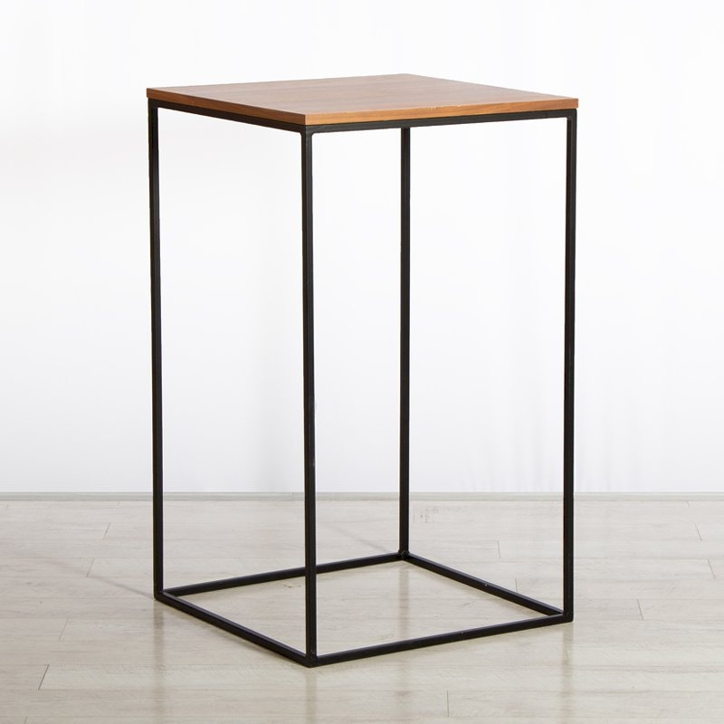 Box Frame High Table Walnut 600 x 600 x 1020h