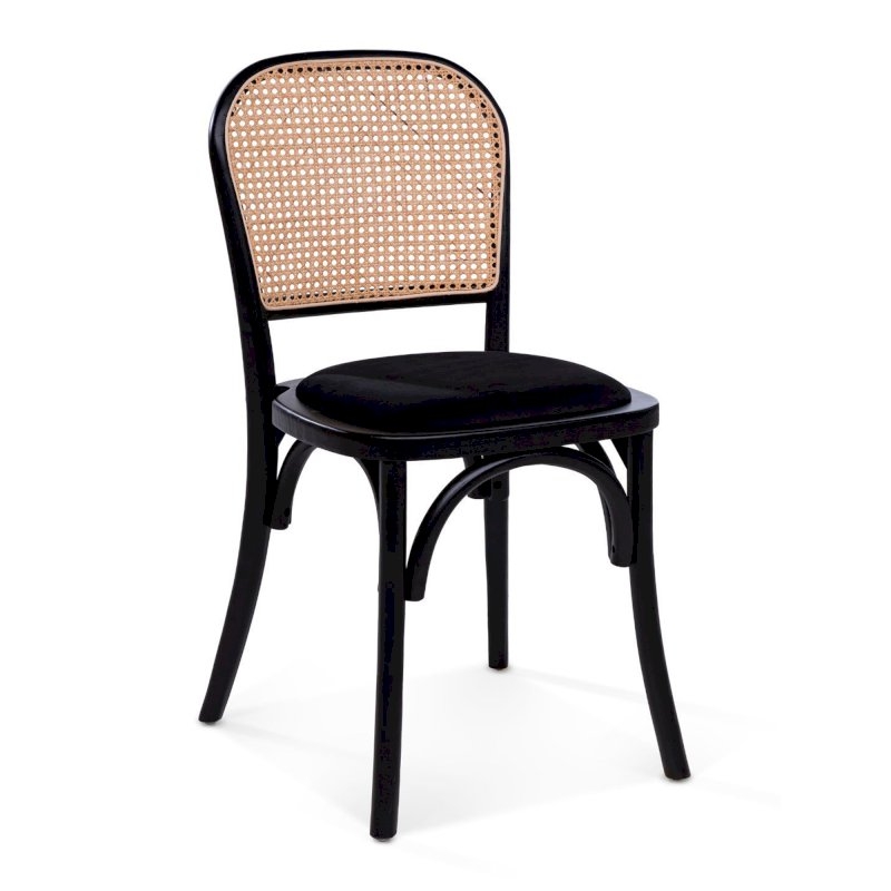 Cane Back Chair - Black Pad