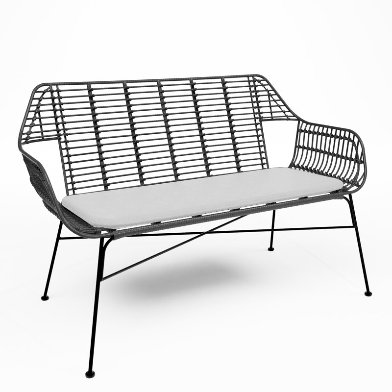 Miami Bench - Black with White Pad